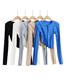 Fashion Sapphire Irregular Slim Long-sleeved T-shirt With Solid Color Hem