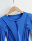 Fashion Sapphire Irregular Slim Long-sleeved T-shirt With Solid Color Hem