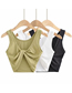 Fashion Black Solid Color Knot Slim-fit Tank Top