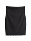 Fashion Black Solid Color High Waist Slim Fit Hip Skirt With Wooden Ears