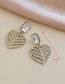 Fashion Golden Alloy Diamond Heart Earrings