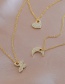 Fashion Golden Copper Inlaid Zircon Crescent Necklace