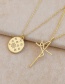 Fashion Golden Copper Inlaid Zircon Geometric Necklace