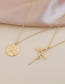 Fashion Golden Copper Inlaid Zircon Geometric Necklace