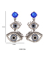 Fashion Blue Big Eyes Eyelashes Diamond Alloy Earrings