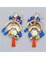 Fashion Blue Color Diamond Long Tassel Earrings