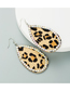 Fashion Leopard Leather Horsehair Leopard Print Diamond Drop Earrings