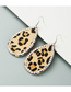 Fashion Leopard Leather Horsehair Leopard Print Diamond Drop Earrings