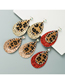 Fashion Red Multi-layered Leather Leopard Sequined Long Diamond Earrings