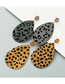 Fashion Brown Alloy Leather Horsehair Drop-shaped Natural Stone Crystal Bud Earrings