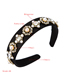 Fashion Black Fabric Flower Alloy Inlaid Pearl Headband