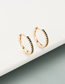Fashion White Zirconium Gold-plated Brass Hoop Earrings With Micro Inlaid Zircons