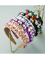 Fashion Fuchsia Diamond-studded Geometric Fabric Broad-brimmed Headband