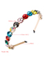 Fashion Color Metal Round Hair Band With Glass Diamond Claw Chain