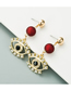 Fashion Red Eye Diamond Pearl Alloy Earrings
