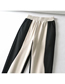 Fashion Oatmeal And Black Colorblock Loose-fitting Elastic Waist Pant