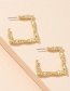 Fashion Gold Color Geometric Irregular Alloy Square Earrings