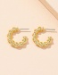 Fashion Gold Color Tuba Geometric Twisted Twist Circle Earrings