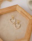 Fashion Gold Color Pearl Double Heart Rhinestone Stud Earrings
