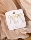 Fashion Gold Color Pearl Hollow Bow Earrings