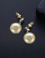 Fashion Gold Color Copper Flower Round Earrings
