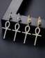 Fashion Gold Color Copper Inlaid Zircon Cross Earrings