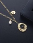 Fashion White Copper Inlaid Zircon Geometric Necklace