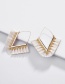 Fashion Brown Alloy Geometric V-shaped Cotton Earrings