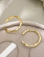 Fashion Gold Color C-shaped Irregular Brushed Spiral Earrings