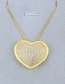 Fashion Gold-plated Blue Zirconium Full Diamond Love Heart Copper Pendant Necklace