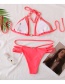 Fashion Pink Triangle Tether Swimsuit