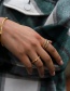 Fashion Number 6 Ultra-fine Chain Hollow Geometric Alloy Ring