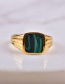Fashion Number 8 Emerald Square Natural Malachite Ring