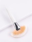 Fashion White Single Large Pregnant Fan-shaped Nylon Hair Makeup Brush With Wooden Handle