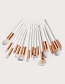 Fashion Platinum Set Of 15 Nylon Hair Makeup Brushes With Wooden Handle
