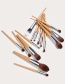 Fashion Log 15pcs Wooden Handle Nylon Hair Aluminum Tube Makeup Brush Set