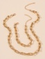 Fashion Gold Color Alloy U-shaped Chain Necklace And Bracelet Set
