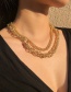 Fashion Gold Color Alloy Thick Chain Multilayer Necklace