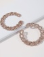 Fashion Rose Gold Color Alloy Diamond C-shaped Chain Earrings