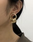 Fashion Blue Alloy Geometric Tassel Hollow Earrings