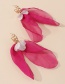 Fashion White Alloy Resin Cloth Flower Earrings