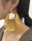 Fashion White Alloy Resin Cloth Flower Earrings