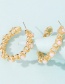 Fashion Gold Color Alloy Pearl C-shaped Earrings