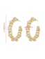 Fashion Gold Color Alloy Pearl C-shaped Earrings
