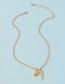 Fashion Gold Color Alloy Disc Love Feather Necklace