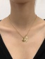 Fashion Gold Color Alloy Disc Love Feather Necklace