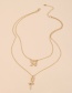 Fashion Gold Color Alloy Resin Flower Double Necklace