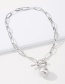 Fashion White K Alloy Thick Chain Round Bead Necklace
