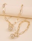 Fashion White K Alloy Thick Chain Round Bead Bracelet