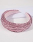 Fashion Green Sponge Diamond Broad-brimmed Solid Color Hair Band